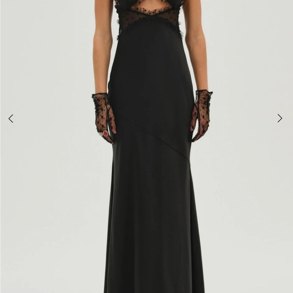 For Love And Lemons Black Plunge Backless Gown - Picture 1 of 6